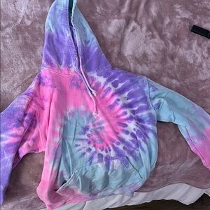 Exist Tie-Dye Hoodie in Pink, Purple, and Blue